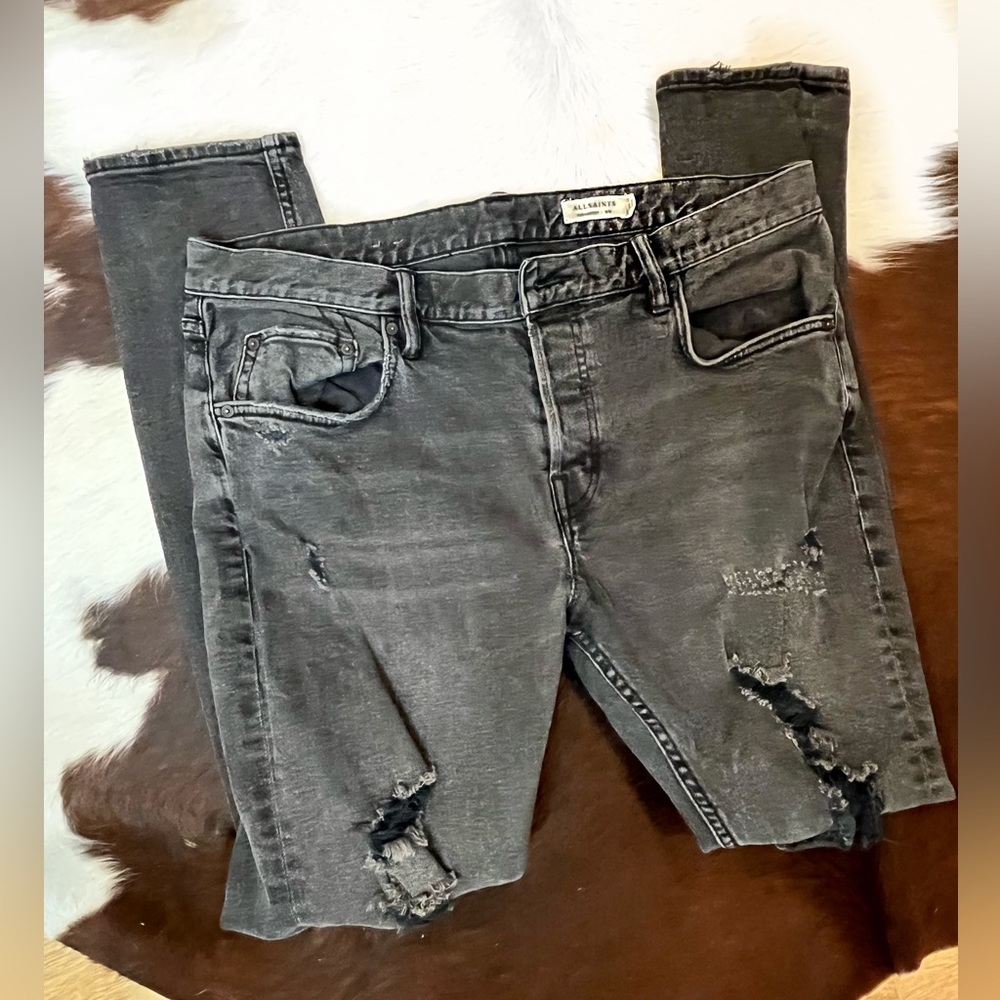 All Saints Cigarette Distressed Jeans